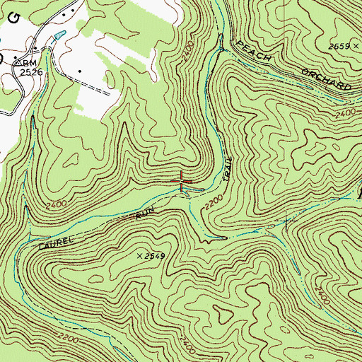 Topographic Map of Boardinghouse Run, WV