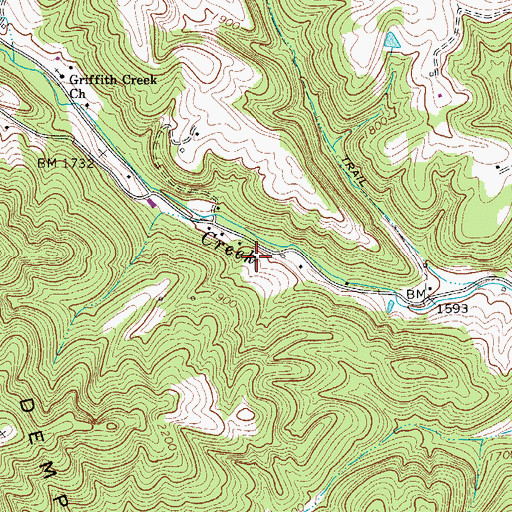 Topographic Map of Santafee, WV