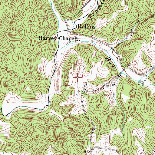 Topographic Map of Maupin Landing, WV