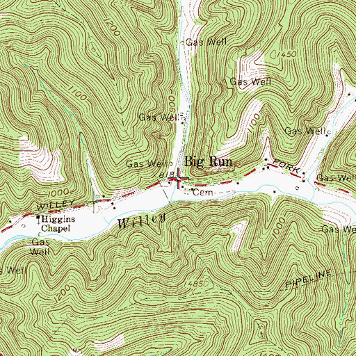 Topographic Map of Big Run, WV