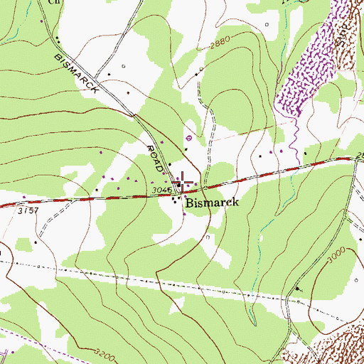 Topographic Map of Bismarck, WV