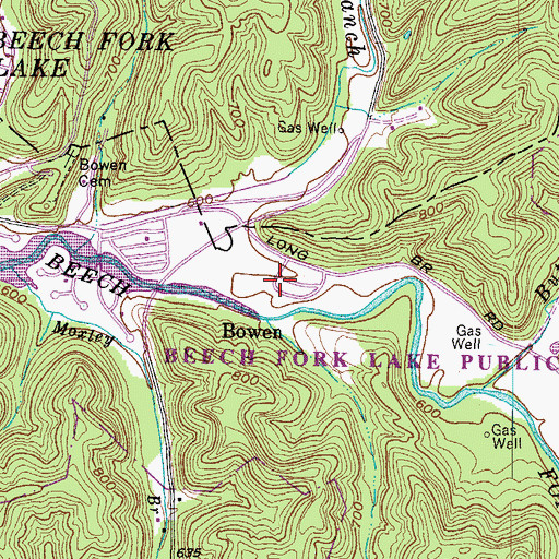 Topographic Map of Bowen, WV
