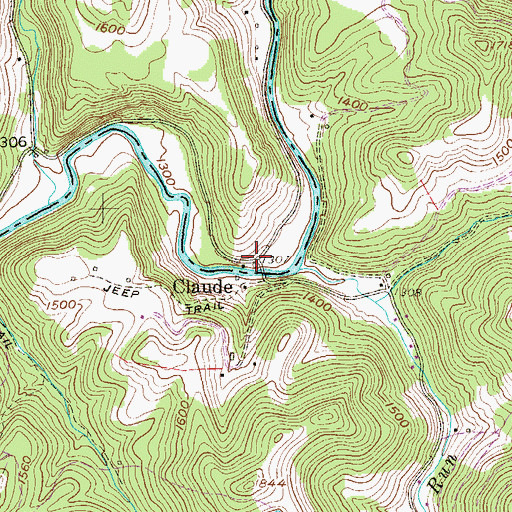 Topographic Map of Claude, WV