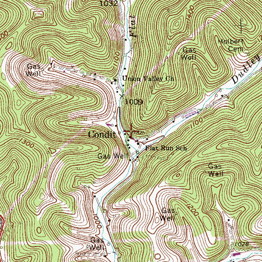 Topographic Map of Condit, WV