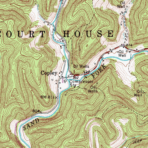 Topographic Map of Copley, WV