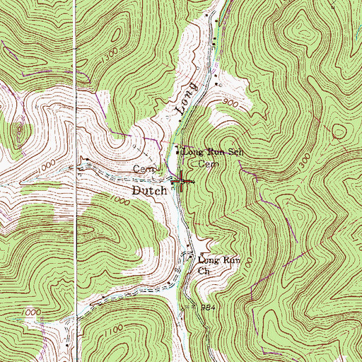 Topographic Map of Dutch, WV