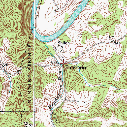 Topographic Map of Enterprise, WV