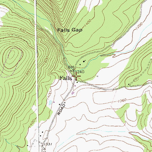 Topographic Map of Falls, WV