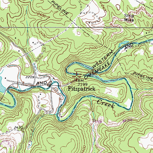 Topographic Map of Fitzpatrick, WV