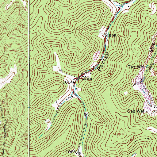 Topographic Map of Glen, WV