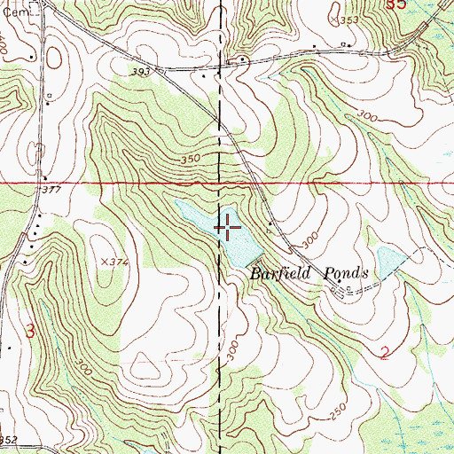 Topographic Map of Barfield Ponds, AL