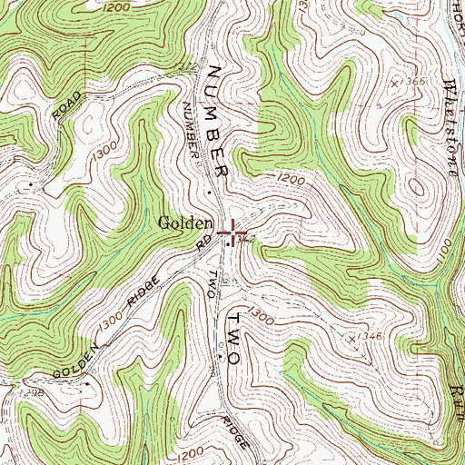 Topographic Map of Golden, WV