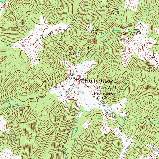 Topographic Map of Holly Grove, WV