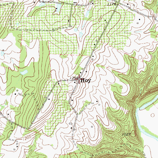 Topographic Map of Hoy, WV