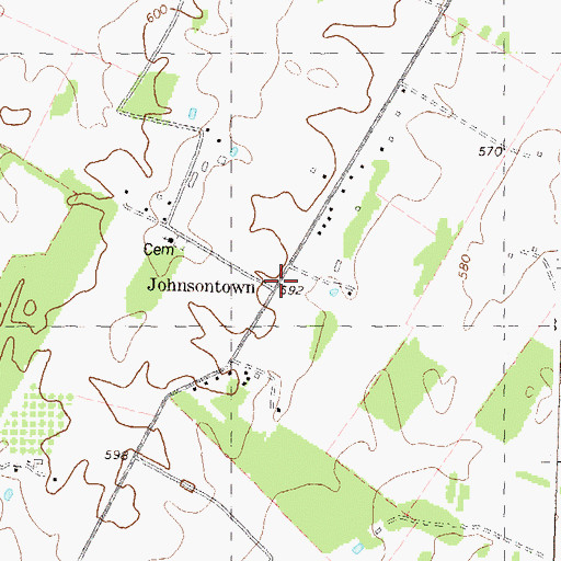 Topographic Map of Johnsontown, WV