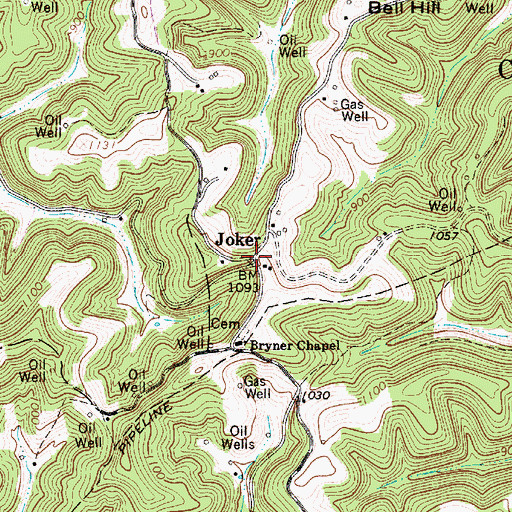Topographic Map of Joker, WV