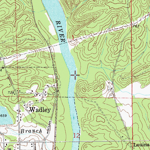 Topographic Map of Beaverdam Creek, AL