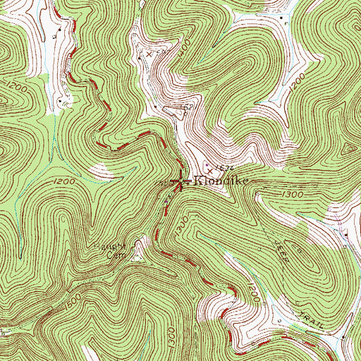 Topographic Map of Klondike, WV