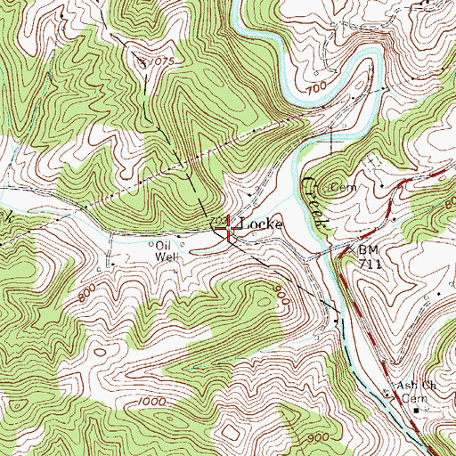 Topographic Map of Locke, WV