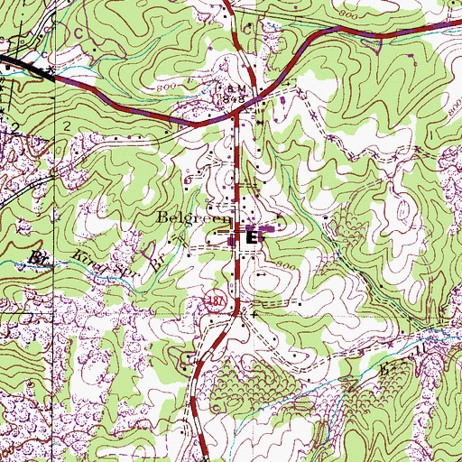 Topographic Map of Belgreen, AL