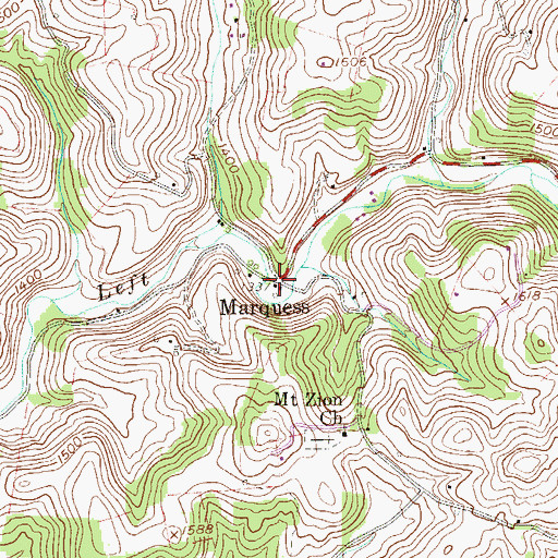 Topographic Map of Marquess, WV