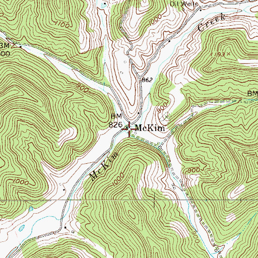 Topographic Map of McKim, WV