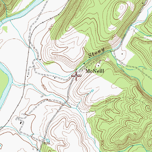 Topographic Map of McNeill, WV