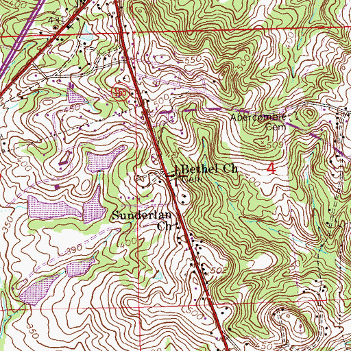 Topographic Map of Bethel African Methodist Episcopal Church, AL