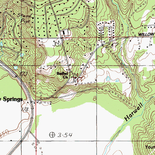 Topographic Map of Bethel Baptist Church, AL
