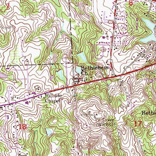 Topographic Map of Bethlehem Baptist Church, AL