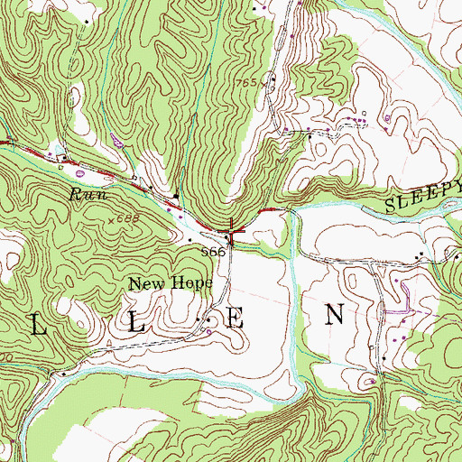 Topographic Map of New Hope, WV