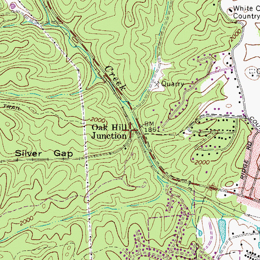 Topographic Map of Oak Hill Junction, WV