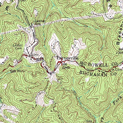 Topographic Map of Paynesville, WV