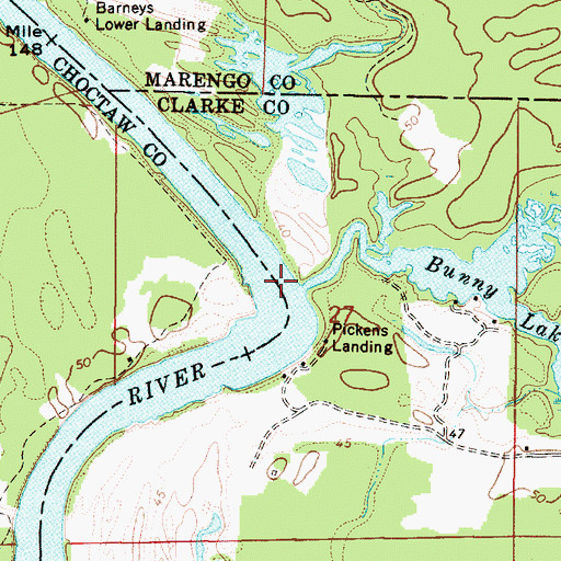 Topographic Map of Big Bunny Creek, AL