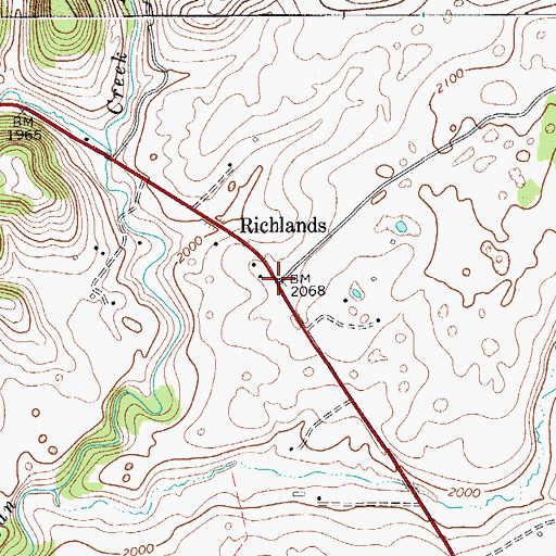 Topographic Map of Richlands, WV