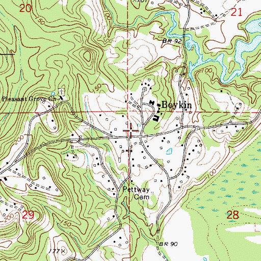 Topographic Map of Boykin, AL