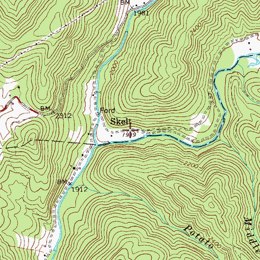 Topographic Map of Skelt, WV