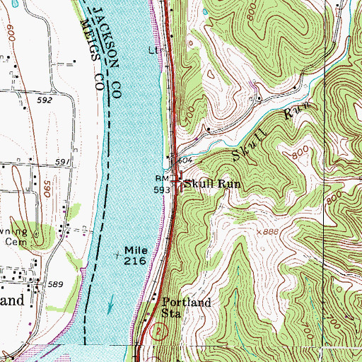 Topographic Map of Skull Run, WV