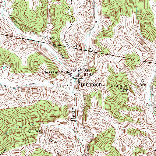 Topographic Map of Spurgeon, WV