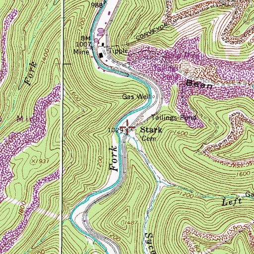 Topographic Map of Stark, WV