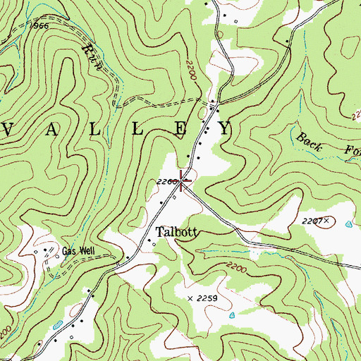 Topographic Map of Talbott, WV