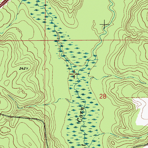 Topographic Map of Brushy Creek, AL