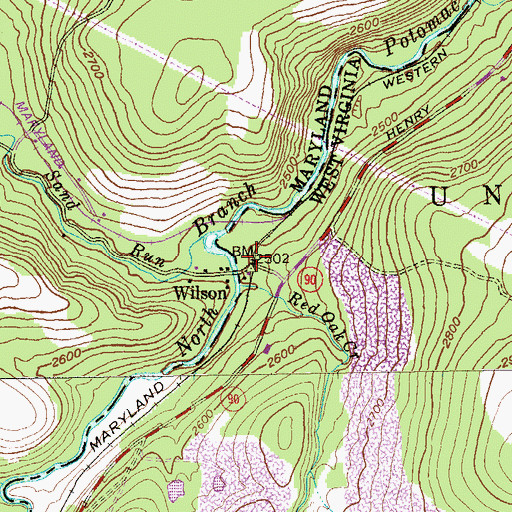 Topographic Map of Wilson, MD