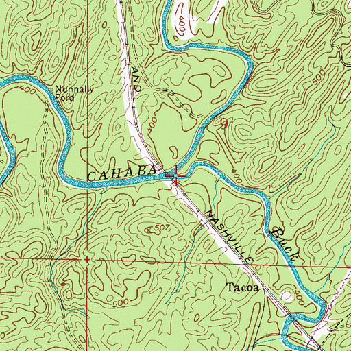 Topographic Map of Buck Creek, AL