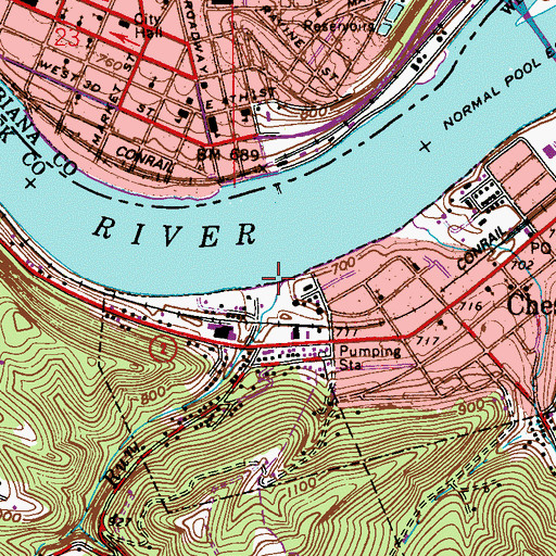 Topographic Map of Cunningham Run, WV