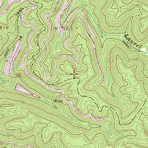Topographic Map of Boone County, WV