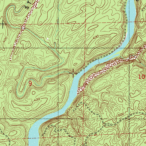 Topographic Map of Caffee Creek, AL