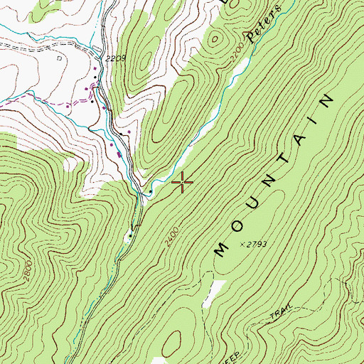 Topographic Map of Pendleton County, WV