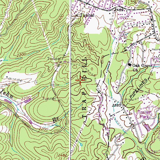 Topographic Map of Raleigh County, WV