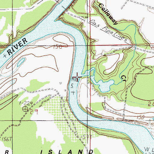 Topographic Map of Callaway Creek, AL